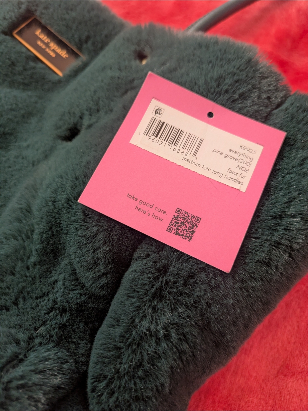 Kate Spade Everything Tote Faux Fur Medium Tote In Pine Grove - Picture 4 of 12